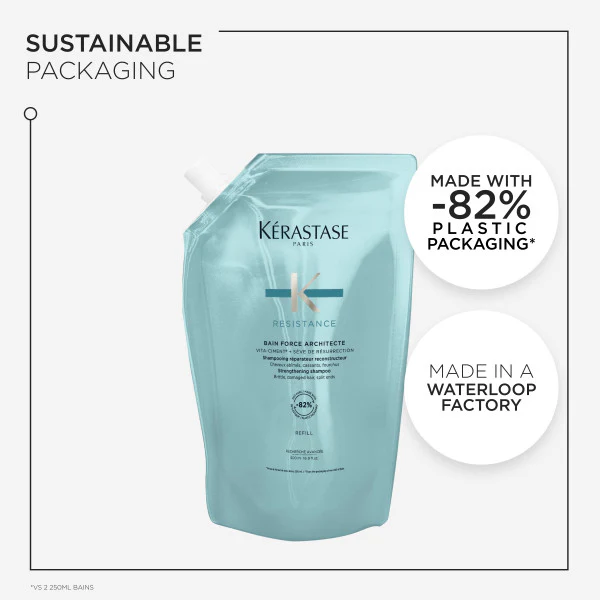 Kérastase Resistance Bain Force Architecte Shampoo 500ml Refill - Image 3